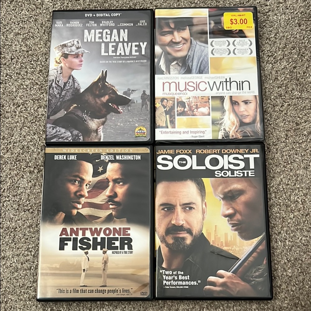 Set of 4 Inspirational Drama Movies on DVDs